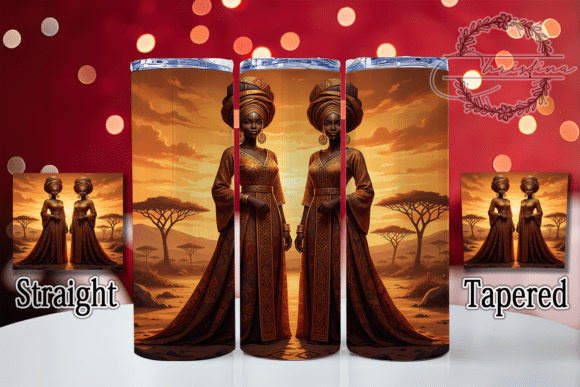 3D African American Woman Tumbler Wrap: A Vibrant Design Asset