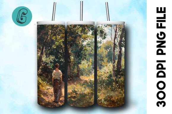 3D Oil Paint Forest Tumbler Wrap 37: A Creative Asset