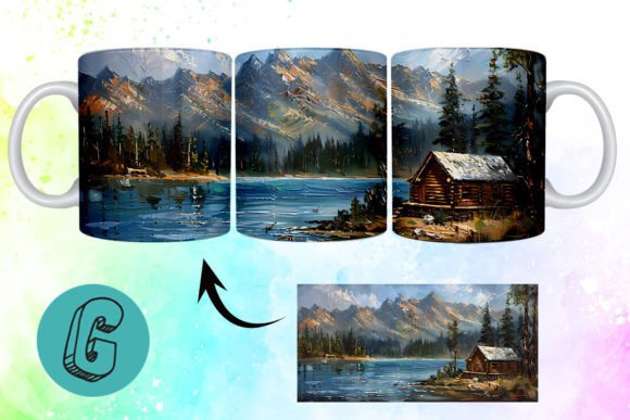 3D Oil Paint Vintage Sence Mug Wrap 06