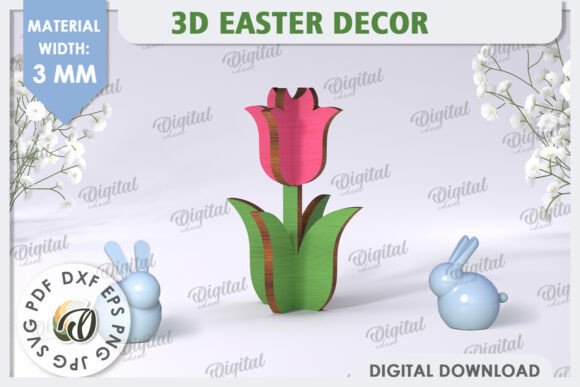 3D Tulip Laser Cut: Elegant Home Decor Designs