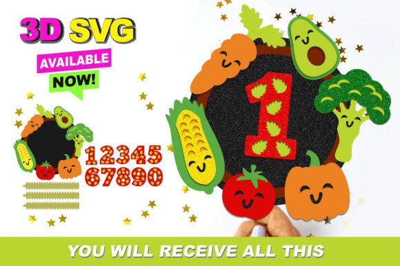 3D Veggie Toppers: Instant SVG Files for Cakes & Crafts