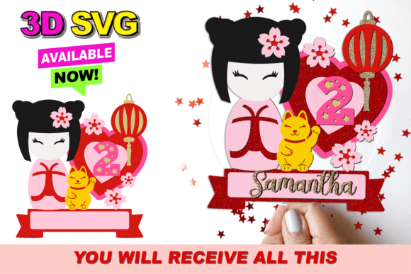 Adorable 3D Kokeshi Doll Cake Toppers for Instant Creativity