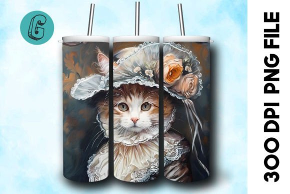 Elegant 3D Cat Art for Tumblers & Crafts