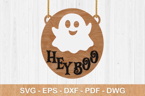 Hey BOO Halloween Laser Cut 3D SVG: Spooky Design Perfection